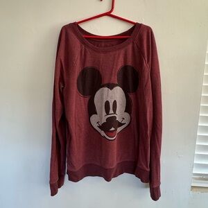 Disney Burgundy Mickey Mouse Sweater